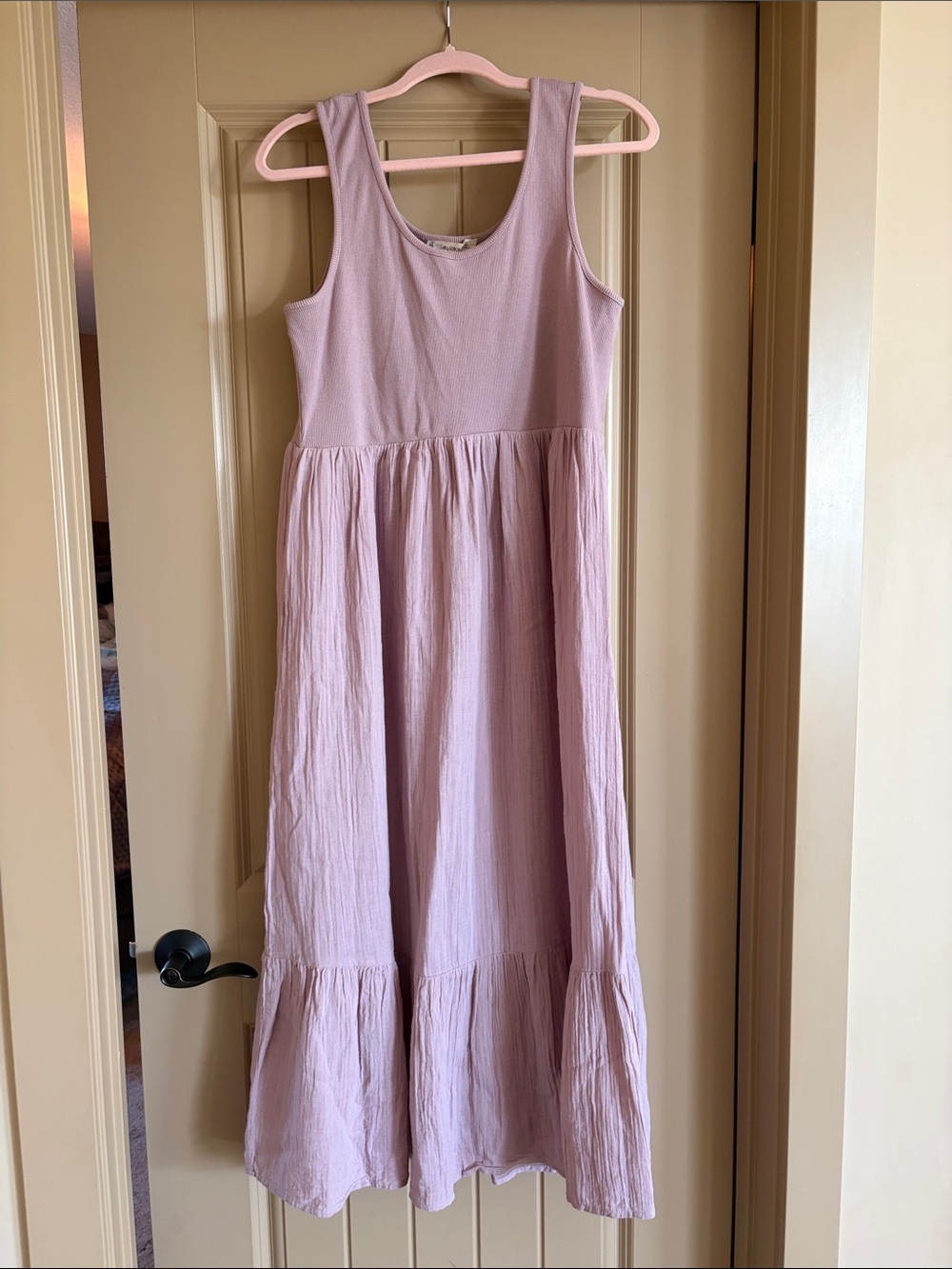 Salty Lemon Size 1XL Sleeveless Tiered Maxi Dress - Lavender